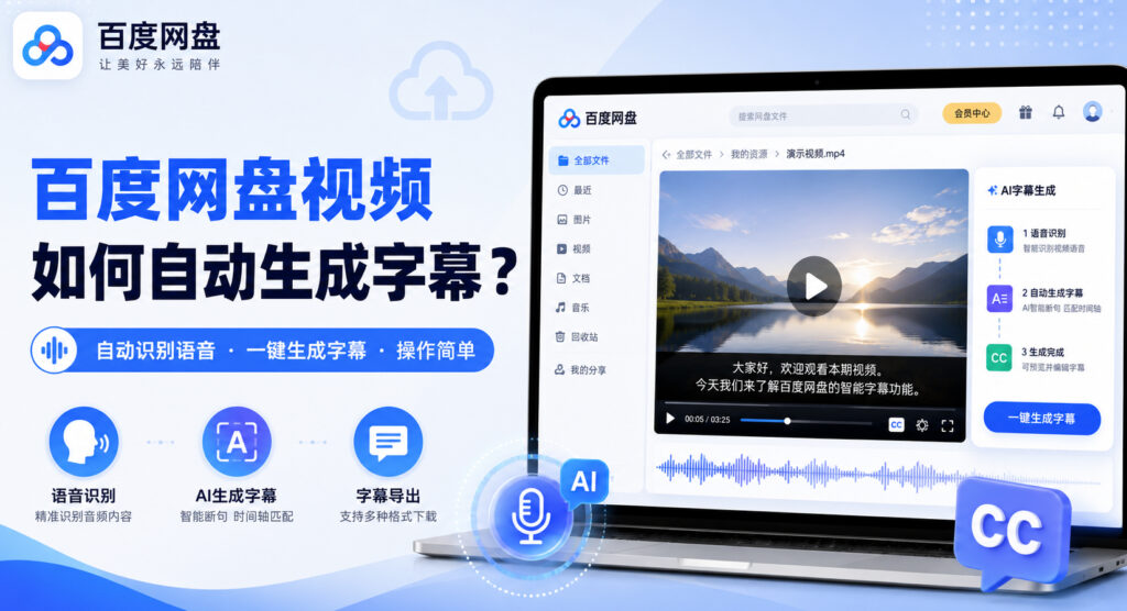 百度网盘视频如何自动生成字幕