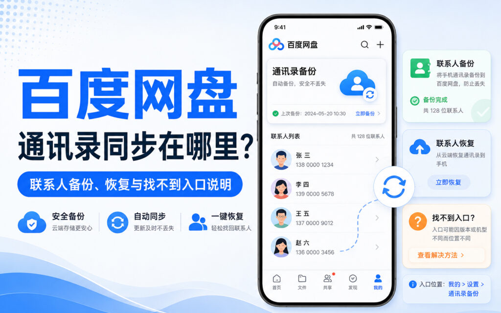百度网盘通讯录同步在哪里