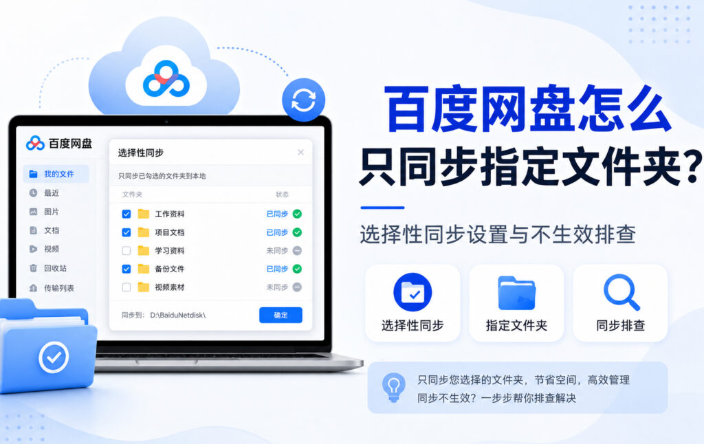 百度网盘怎么只同步指定文件夹