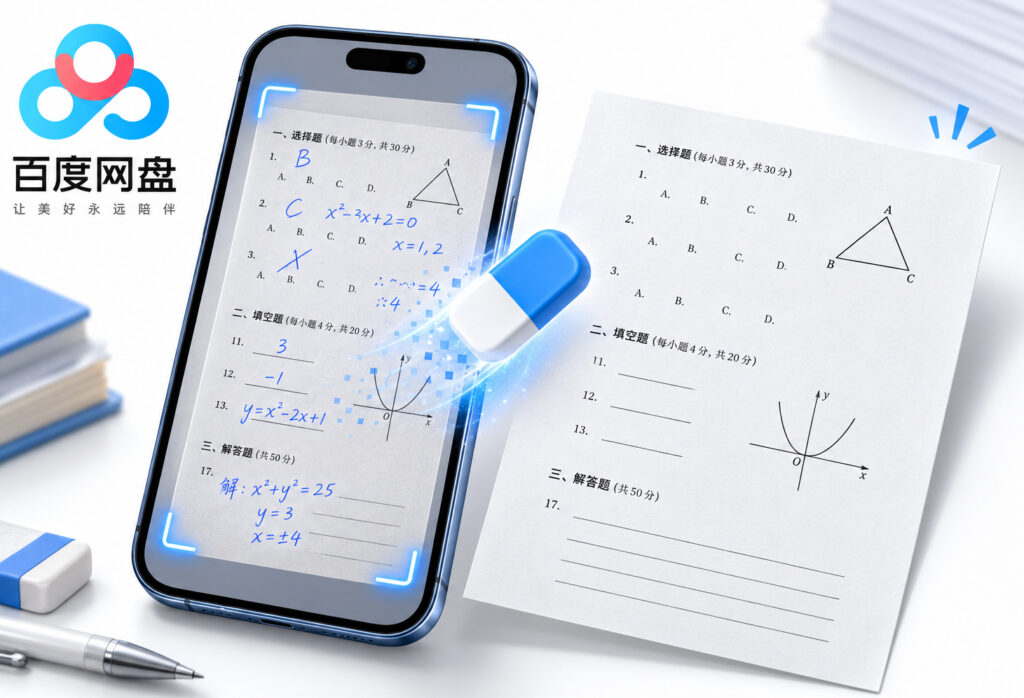 百度网盘怎么擦除试卷手写笔迹